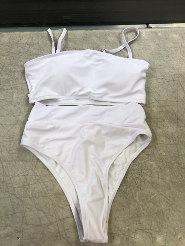 Photo 1 of 2 PIECE WHITE SWIMSUIT SIZE SMALL