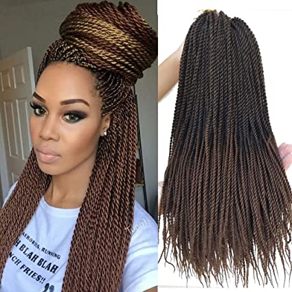 Photo 1 of 18 Inch 8Packs Senegalese Twist Hair Crochet Braids 30Stands/Pack Synthetic Braiding Hair Extensions for Black Women… (18 Inch, t30)
