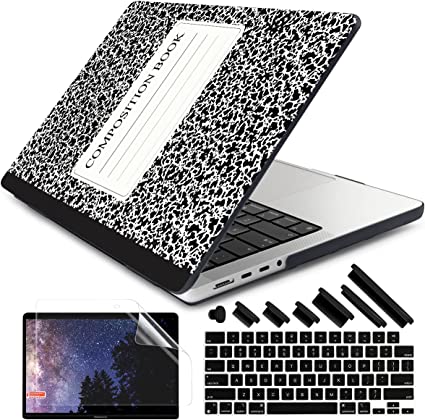 Photo 1 of DONGKE Compatible with MacBook Pro 16 Inch Case 2023 2022 2021 M2 A2780 M1 A2485 Pro/Max Chip, Plastic Hard Shell Case & Keyboard Cover for Mac Pro 16 with Touch ID, Composition Book
