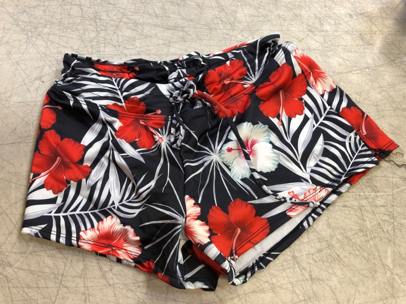 Photo 2 of Alex Vando Womens Swimwear Shorts Beach Boardshort Trunks Black Flower Small