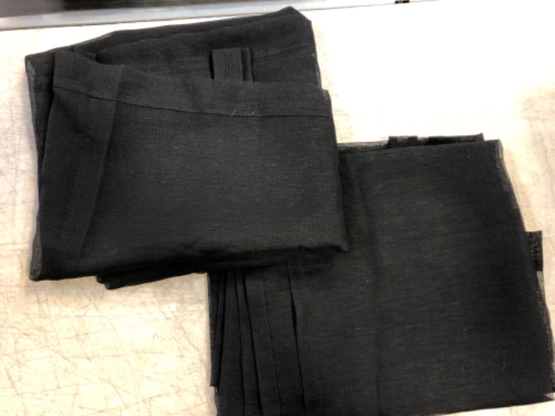 Photo 1 of 2 PC-CURTAINS -SHEER - BLACK -LONG
