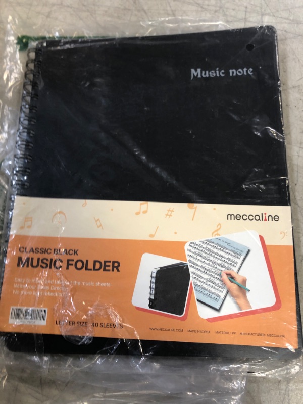Photo 2 of MECCALINE Sheet Music Folder (Letter, 1 Pack) – 40 Pockets Display 80 Pages Spiral Binder Organizer for Music Stand – Fits Letter Size 8.5 x 11 Inch – Direct Page Writing with Detachable Name Tag