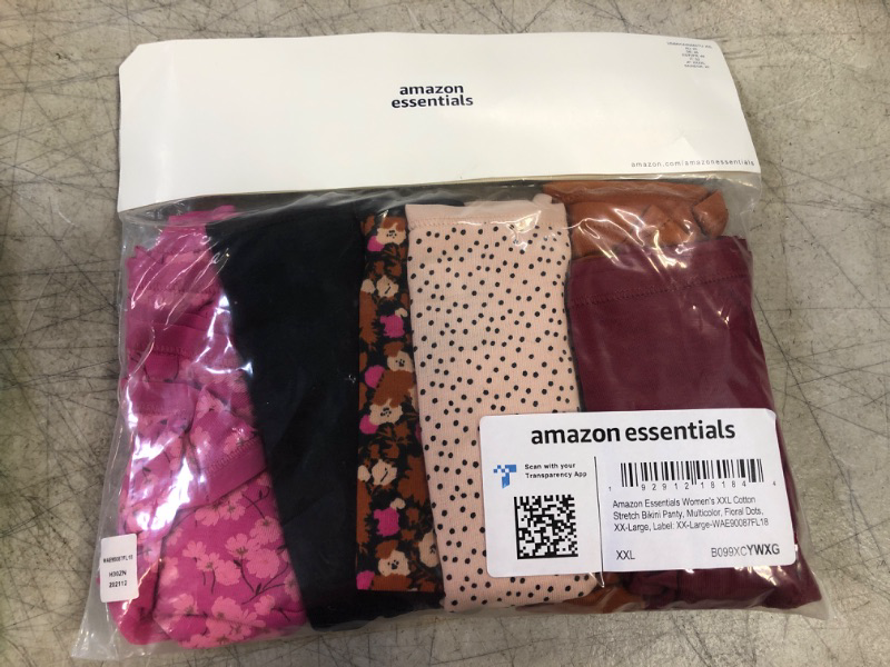 Photo 2 of Amazon Essentials Women's Cotton Bikini Brief Underwear (Available in Plus Size), Multipacks 6 Multicolor, Floral Dots XX-Large