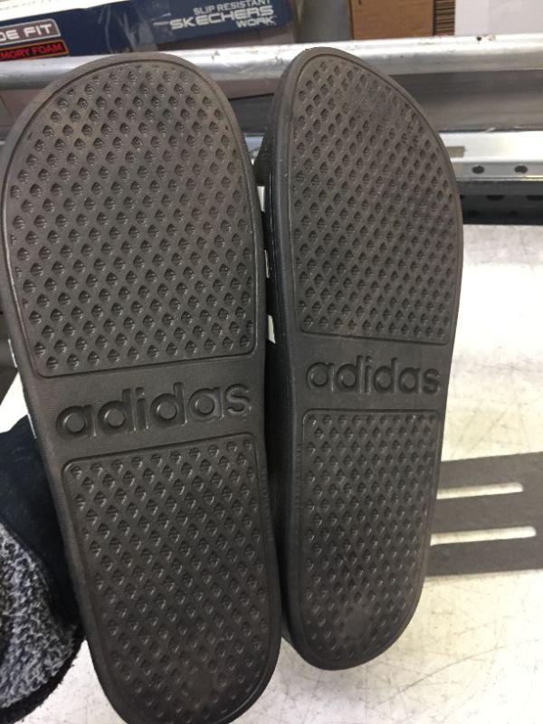 Photo 2 of adidas Unisex-Adult Adilette Aqua Slides Sandal  Core Black/White/Core Black- SIZE 11 Women/10 Men