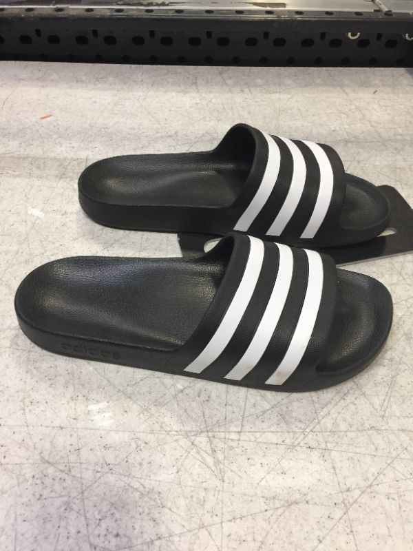 Photo 3 of adidas Unisex-Adult Adilette Aqua Slides Sandal  Core Black/White/Core Black- SIZE 11 Women/10 Men