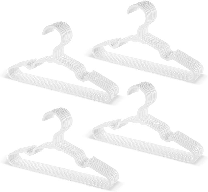 Photo 1 of Baby Clothes Hanger 40 Piece Clothes Hanger White Plastic Clothes Hanger Small Clothes Hanger for Children, Infants, Nurseries and Young Children

