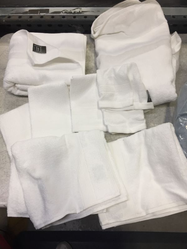 Photo 2 of  White Bath Towel Set for Bathroom - [Pack of 8] 100% Cotton Bathroom Towel Set - 2 Bath Towels, 2 Hand Towels and 4 Washcloths
