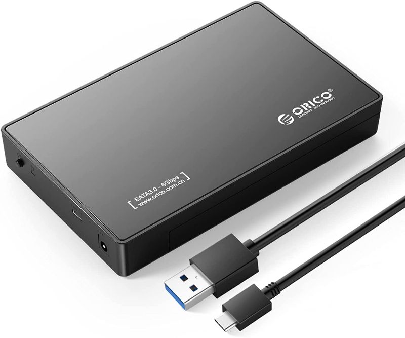 Photo 1 of ORICO 3.5" External Hard Drive Enclosure SATA III to USB3.1 Type C for HDD Tool-Free Installation Supports UASP and 16TB Drives - Black
