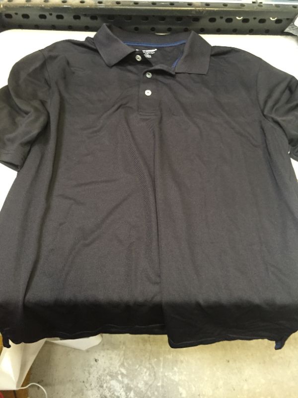 Photo 2 of Amazon Essentials Men's Regular-Fit Quick-Dry Golf Polo Shirt Polyester Black Large