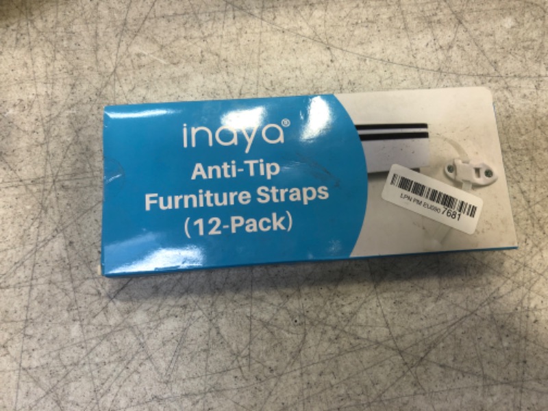 Photo 2 of 12-Pack Heavy-Duty Anti-Tip Furniture Straps - Inaya - Home Furniture Wall Anchors for Baby Proofing Dressers, Cabinets, Closets, Bookshelves and TVs - Child Safety Earthquake Secure Mount Anchors ********* factory sealed 
