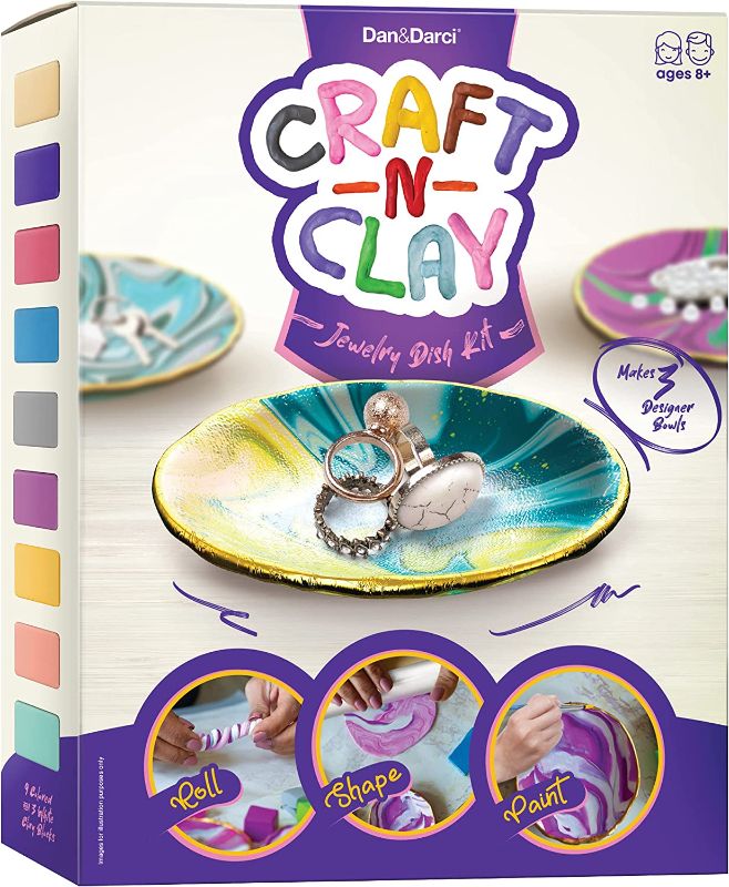 Photo 1 of Craft 'n Clay - Jewelry Dish Making Kit for Kids and Tween Girls Ages 8-14 Year Old - Best DIY Arts & Crafts Kits Gifts - Creative Toys for Preteen & Teenagers Art Projects - Girl Birthday Gift Ideas