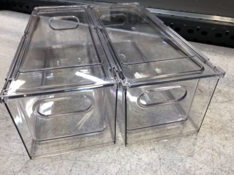 Photo 1 of 2 CLEAR PLASTIC REFRIDGERATOR ORGANIZER DRAWERS 