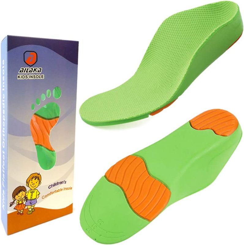 Photo 1 of Ailaka Kids Orthotic Cushioning Arch Support Shoe Insoles, Children Pu Foam Inserts for Flat feet, Plantar Fasciitis, Feet Heel Pain Relief... SIZE XXL 