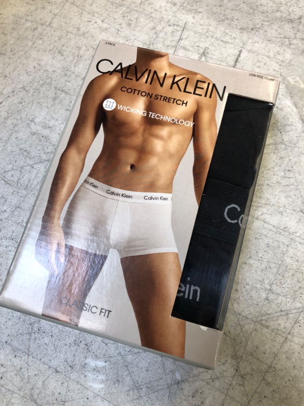 Photo 2 of Calvin Klein Cotton Stretch Moisture Wicking Low Rise Trunks, Pack of 3 SIZE MEDIUM 