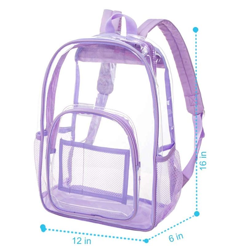 Photo 1 of Clear Backpack, Transparent Bookbag Heavy Duty See Through Backpacks for Women - Purple