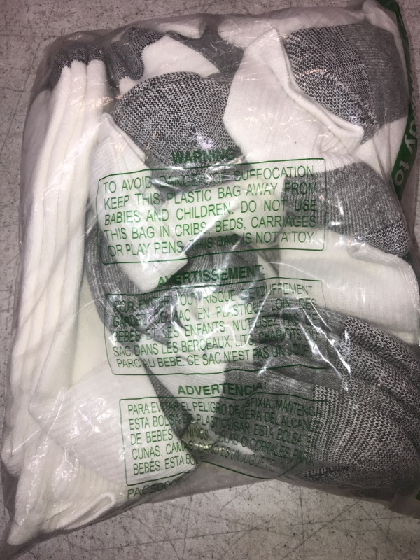 Photo 1 of BIG PACK OF WHITE GREY CREW SOCKS , LOOKS LIKE SIZE LARGE 