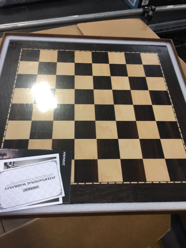 Photo 2 of AMEROUS 19 Inches Professional Wooden Tournament Chess Board with 2.0" Squares / Gift Package / Chess Board Only (No Chess Pieces)