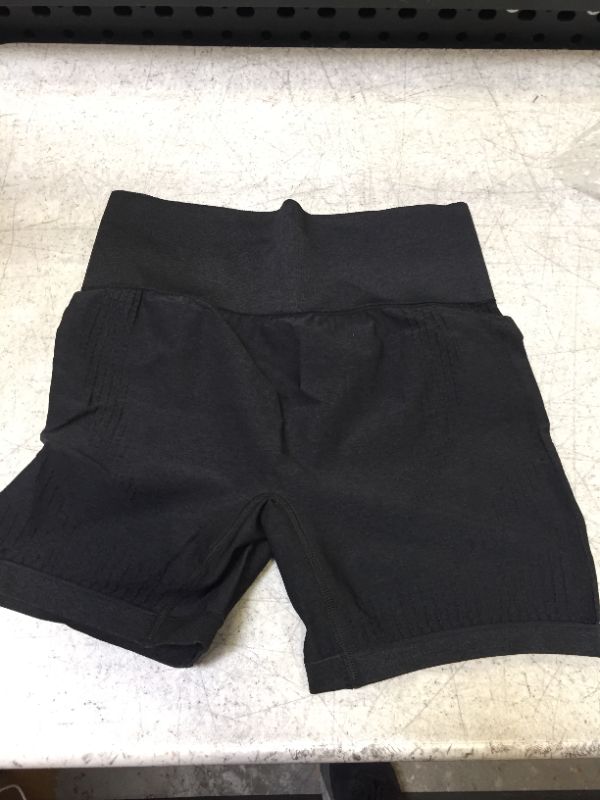 Photo 2 of Aoxjox Vital 1.0 & 2.0 Seamless Biker Shorts for Women High Waist Workout Shorts Booty Running Yoga Shorts A Black Marl Small