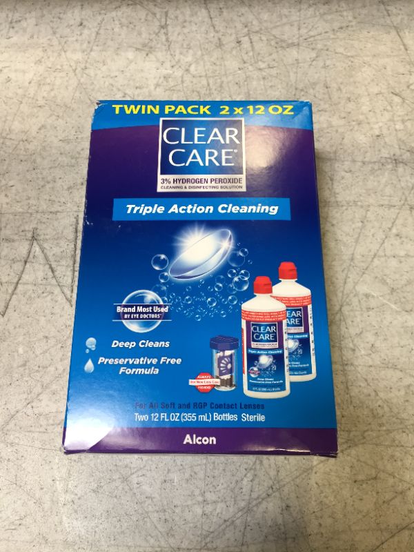 Photo 2 of Clear Care Cleaning Solution with Lens Case, Twin Pack, 12-Ounces Each- best by- 11/30/2024