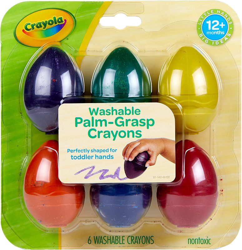 Photo 1 of Crayola My First Palm Grip Crayons, Toddler Crayons, Coloring Gift, 6 Count, Assorted Colors
