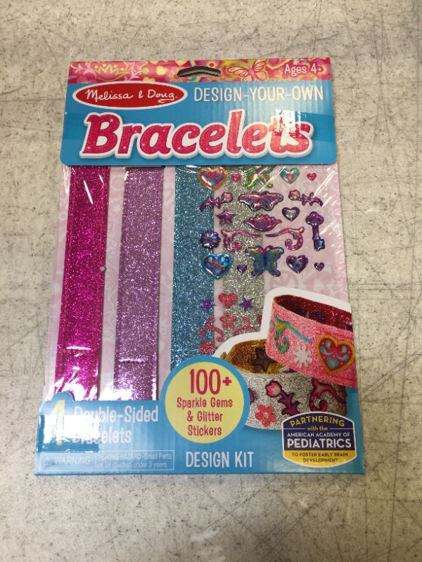 Photo 2 of Melissa & Doug Design-Your-Own Bracelets With 100+ Sparkle Gem and Glitter Stickers - Kids Snap Bracelets, Kids Stickers, Jewelry Crafts For Kids Ages 4+