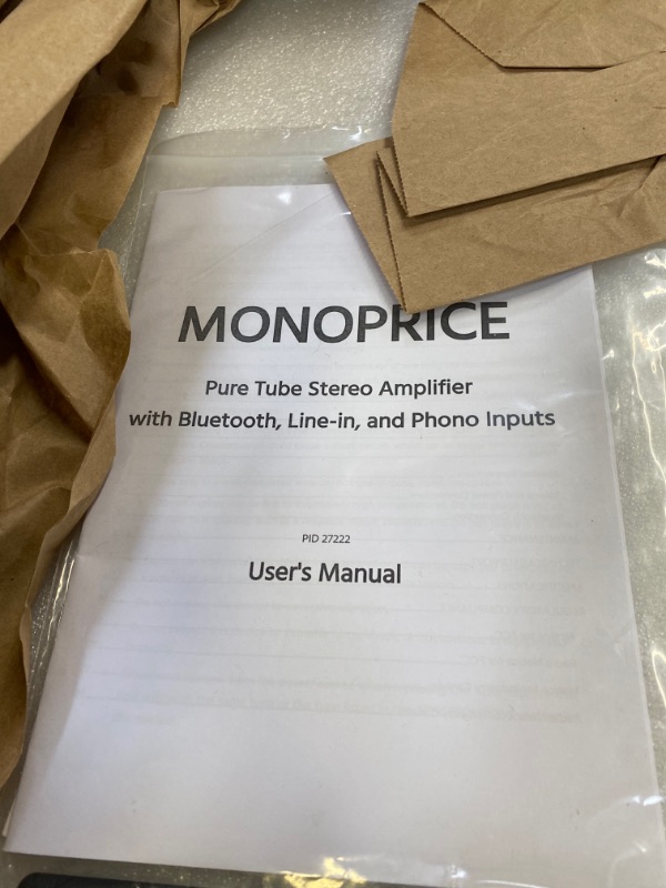 Photo 1 of Monoprice Pure Tube Stereo Amplifier with Bluetooth, Line and Phono Inputs, and Qualcomm aptX Audio
