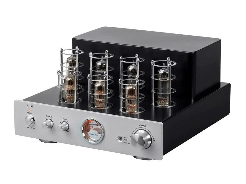 Photo 1 of Monoprice Pure Tube Stereo Amplifier with Bluetooth, Line and Phono Inputs, and Qualcomm aptX Audio
