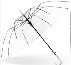 Photo 1 of  2 PACK Wedding Umbrellas Bulk Auto Open Stick Umbrellas with White European J Hook Handle Windproof Large Canopy Umbrella for Outdoor Wedding Bride Groom Photography Golf Clear