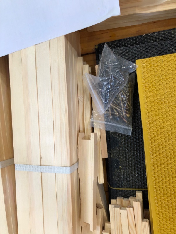 Photo 3 of 10-Frames Complete Beehive Kit, 100% Beeswax Coated Bee Hive Includes Frames and Beeswax Coated Foundation Sheet (2 Layer)
