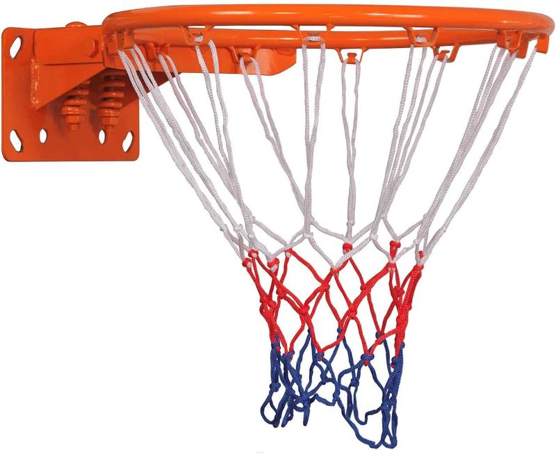 Photo 1 of 18inch Replacement Basketball Rim, Portable Basketball Net, Indoor Outdoor Hanging Basketball Goal with All Weather Net Wall Mounted Basketball Hoop Outside
