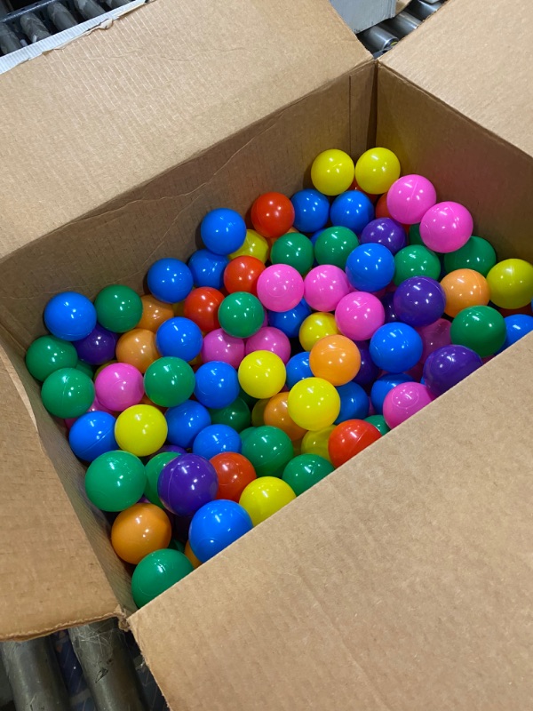 Photo 1 of box of ball pit balls 