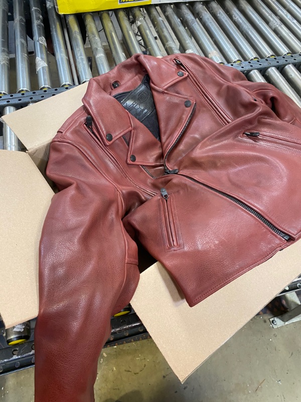 Photo 2 of First Mfg Co. - Night Rider - Men's Motorcycle Leather Jacket | Men’s Leather Jacket for Ridding Small Oxblood