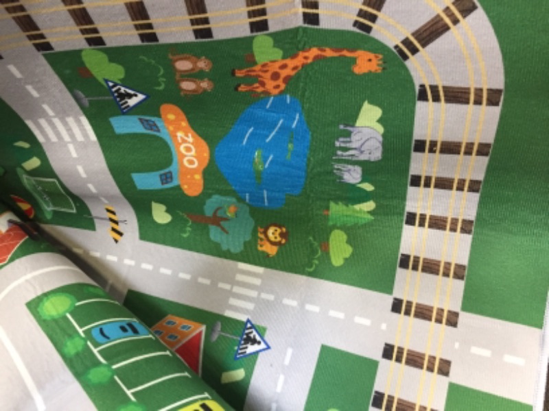 Photo 2 of Kids Carpet Playmat Rug City Life Great for Playing with Cars and Toys - Play Learn and Have Fun Safely - Kids Baby Children Educational Road Traffic Play Mat for Bedroom Play Room Game Safe Area