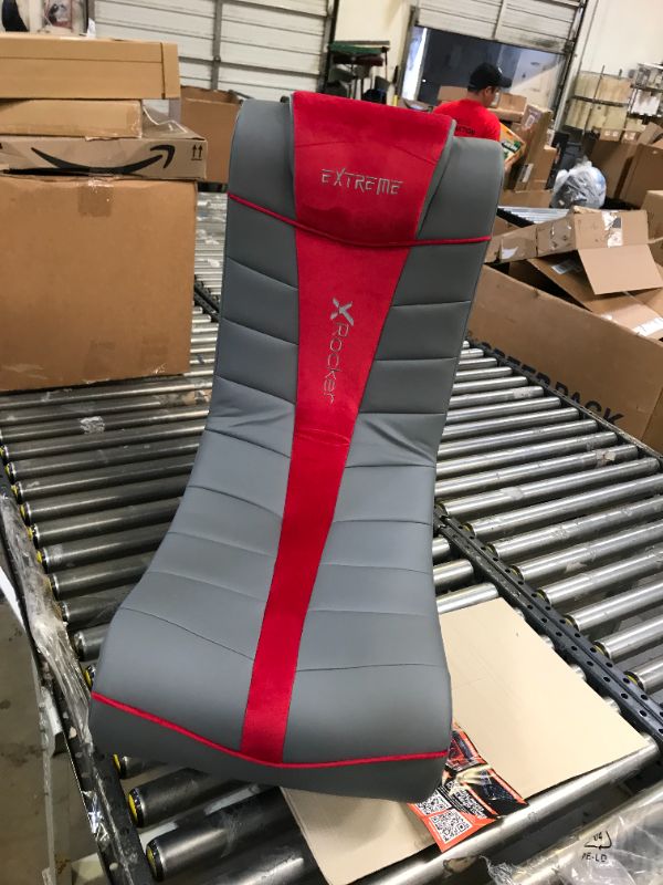 Photo 2 of X Rocker Chair Modern, Wired, & Bluetooth-Compatible with All Major Gaming Consoles, Mobile, TV, PC, Smart Devices, 26 x 17.5 x 17, Grey & Red
