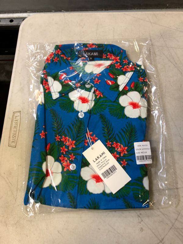 Photo 1 of LAKAMI FLORAL TROPICAL SHIRT BLUE MEDIUM