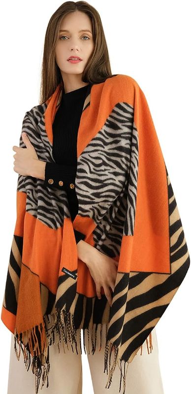 Photo 1 of Aofalbe Scarf for Women Lightweight Women Scarves Soft Long Satin Head Scarf Spring Fall Winter Hijab Wrap Shawl - Orange