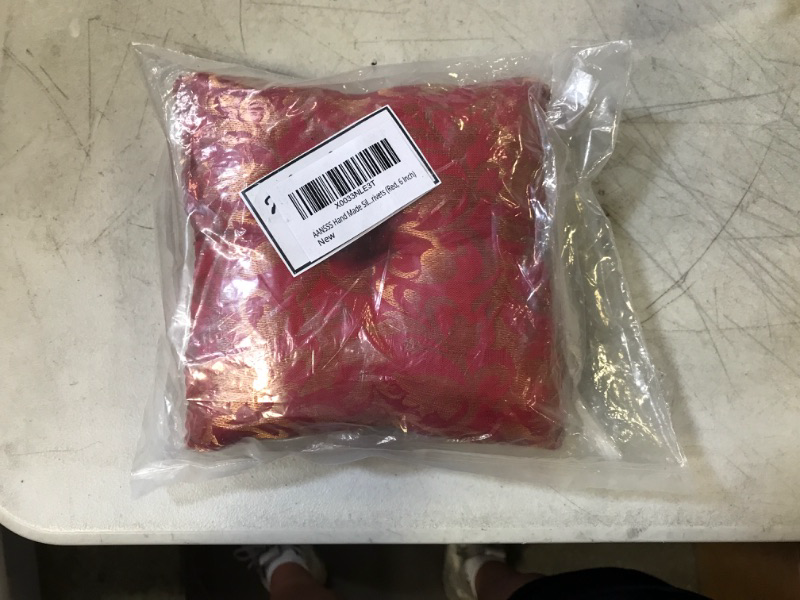 Photo 2 of AANSSS Hand Made Silk Brocade Cushion Pillow for Tibetan Singing Bowl & for Kitchen Use As Trivets (Red, 6 Inch) Red 6 Inch