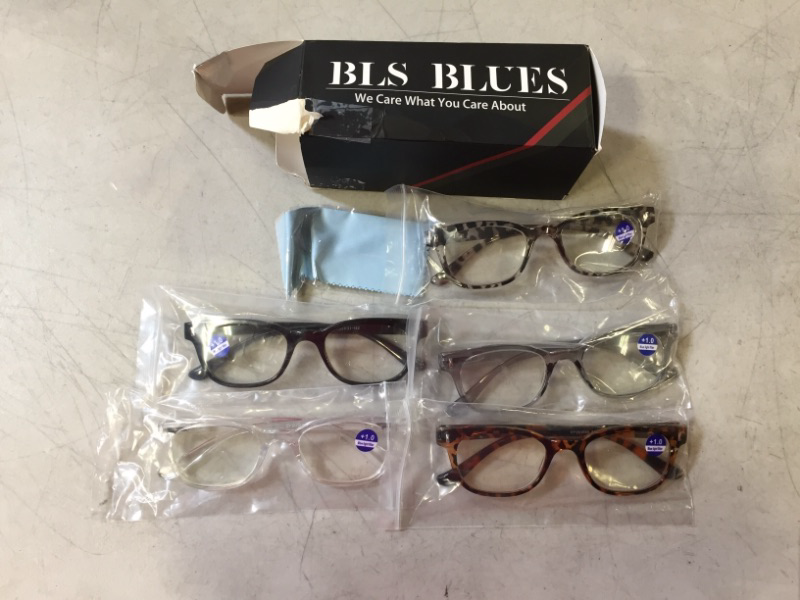 Photo 2 of BLS BLUES Reading Glasses for Women/Men Blue Light Blocking, Computer Readers Anti Migraine/Eye Strain Blocker Eyewear 5Packs (Leopard/Tortoise/Black/Grey/Clear)