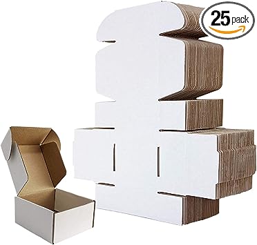 Photo 1 of RLAVBL Shipping Boxes Set of 25, White Small Corrugated Cardboard Box, Mailer Boxes for Packing Small Business