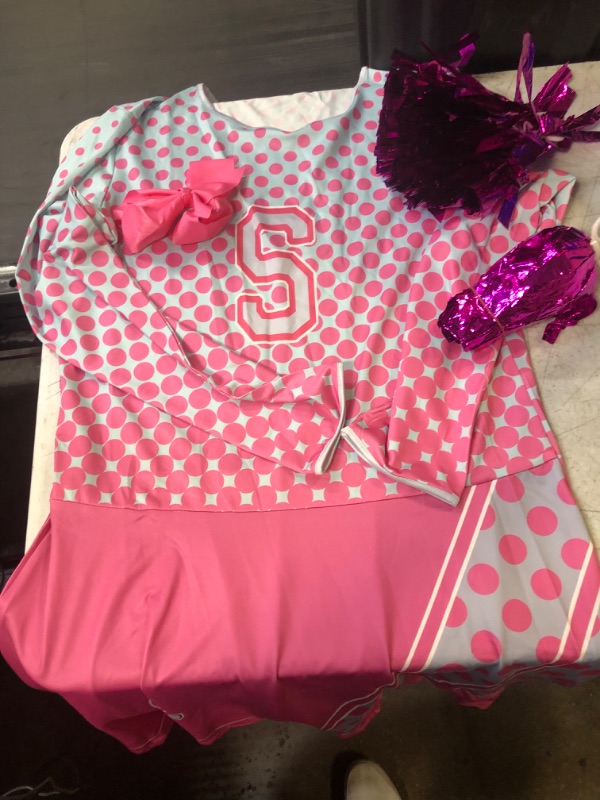 Photo 1 of GIRLS CHEERLEADER OUTFIT PINK LARGE