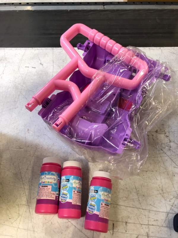 Photo 1 of ArtCreativity Bubble Lawn Mower for Toddlers | Electronic Bubble Blower Machine | Fun Bubbles Blowing Push Toys for Kids | Bubble Solution Included | Christmas Birthday Gift for Girls, Pink and Purple