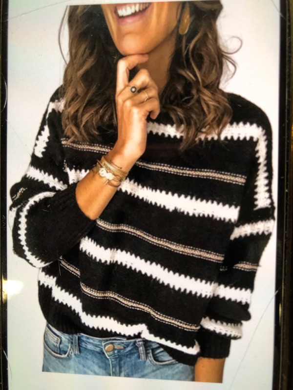 Photo 1 of ASVIVID STRIPED TURTLENECK BUTTON KNIT SWEATER XL