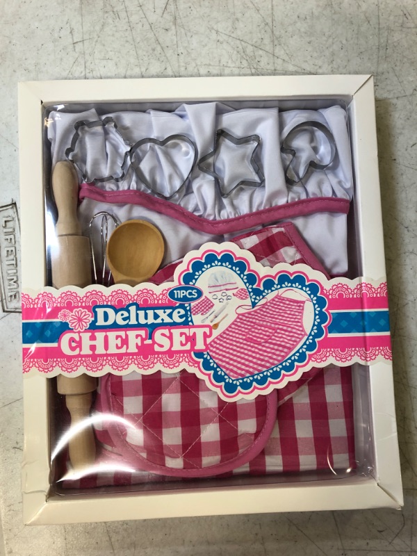 Photo 2 of Deluxe Kids Chef Set - Little Chef Role Play 11 Piece Set - Pink Color