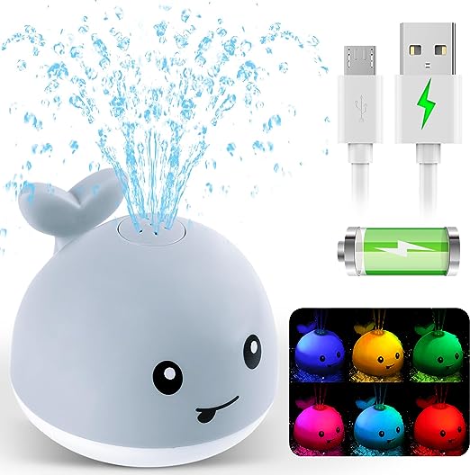 Photo 1 of 2023 Upgraded Baby Bath Toys, 1500 mAh Rechargeable Bath Toys with Double Layer Waterproof, Light Up Whale Spray Water Bathtub Toys for Toddlers Infant Kids Boys Girls, Pool Bathroom Baby Toy
