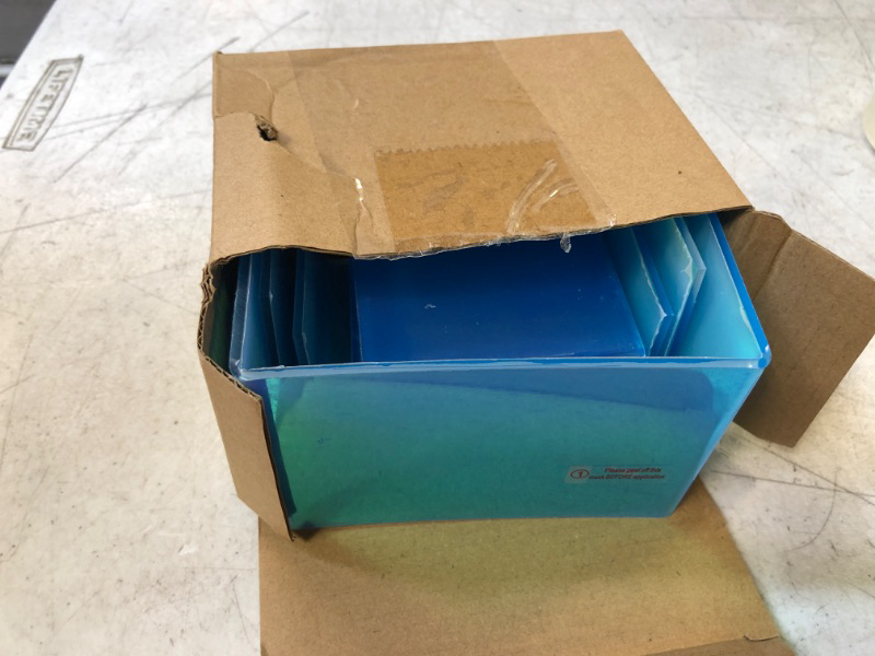 Photo 1 of Chuangdi 6 Pack Rainbow Clear Large Acrylic Display Riser Set Product Stand 3 Tiered Rectangle Tabletop Jewelry Display Riser Showcase Organize Shelf for Dessert Cupcake Candy Treat Action Figure (Medium)