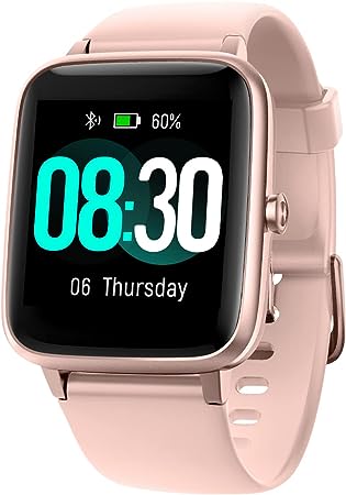 Photo 1 of GRV Smart Watch for iOS and Android Phones, Watches for Women IP68 Waterproof Smartwatch Fitness Tracker Watch with Heart Rate/Sleep Monitor Steps Calories Counter (Pink)
