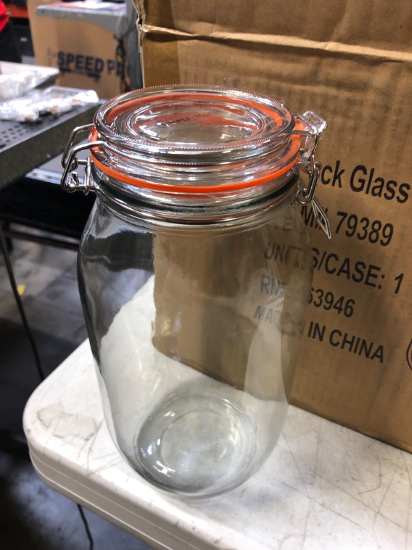 Photo 1 of 3 PCS GLASS JAR WITH SS CLIP 68 OZ