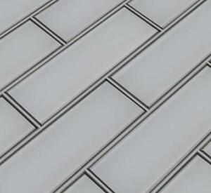 Photo 1 of 12.pcs-- Ice Beveled 4" x 12" x 8 mm Glossy Glass Subway Tile 5 sq. ft.
