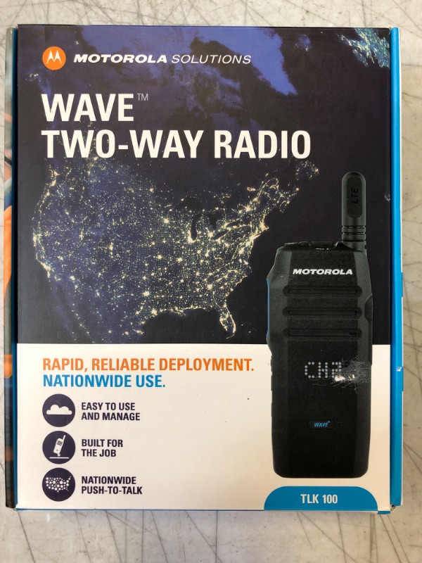 Photo 2 of Motorola TLK100 Wave OnCloud Using 4G LTE/WiFi Two Way Radio with Nationwide Coverage - Monthly Service Fee Required