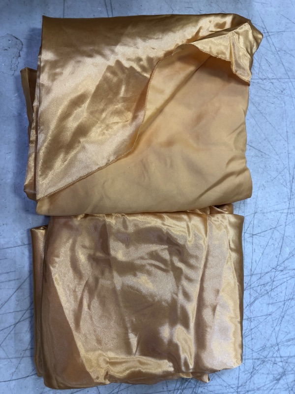 Photo 2 of 60" Gold Charmeuse Satin Fabric by The Yard for Wedding, Decor, Costumes, Apparel 2 PCS